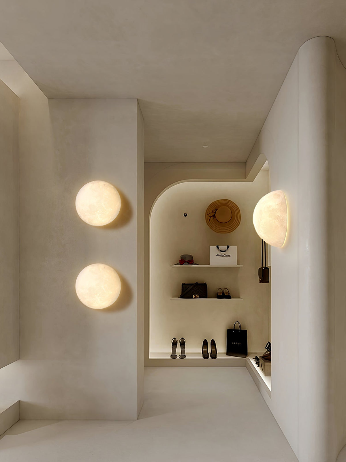 Crater Relief White LED Wall Light