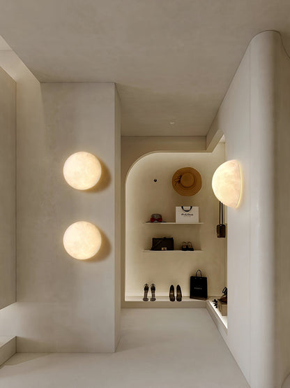 Crater Relief White LED Wall Light