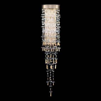 Crosswoven Crystal Brass LED Wall Sconce