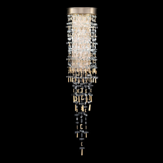 Crosswoven Crystal Brass LED Wall Sconce