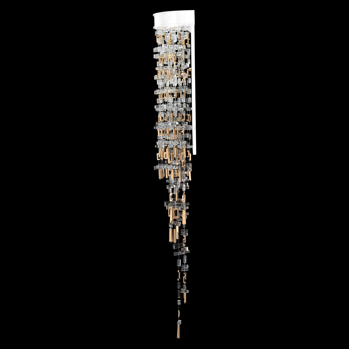 Crosswoven Crystal Brass LED Wall Sconce