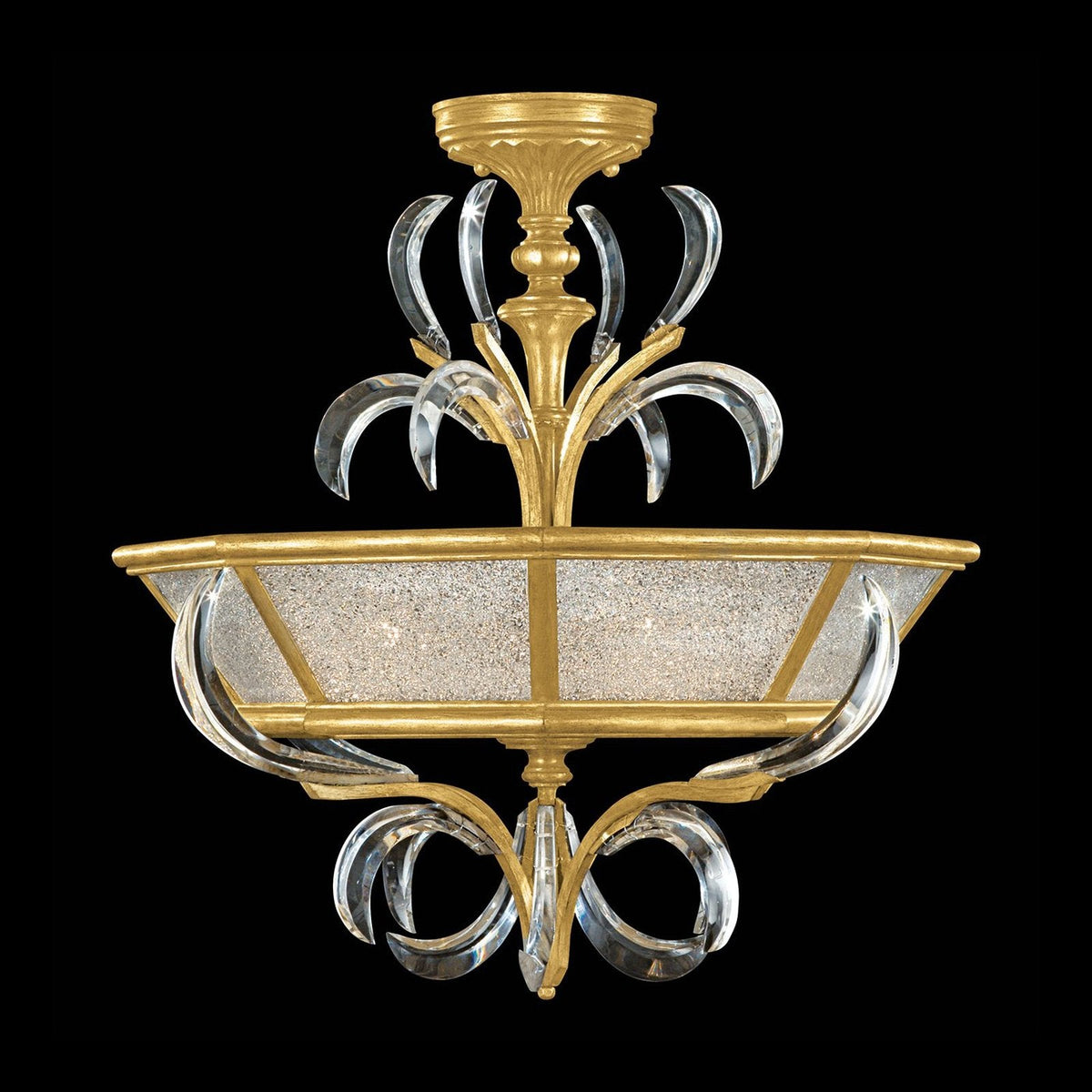 Curved Bevel Ring Semi-Flush Ceiling Light
