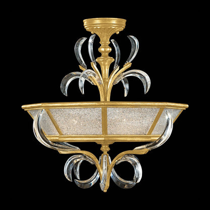 Curved Bevel Ring Semi-Flush Ceiling Light