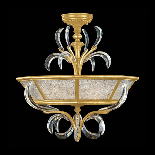 Curved Bevel Ring Semi-Flush Ceiling Light
