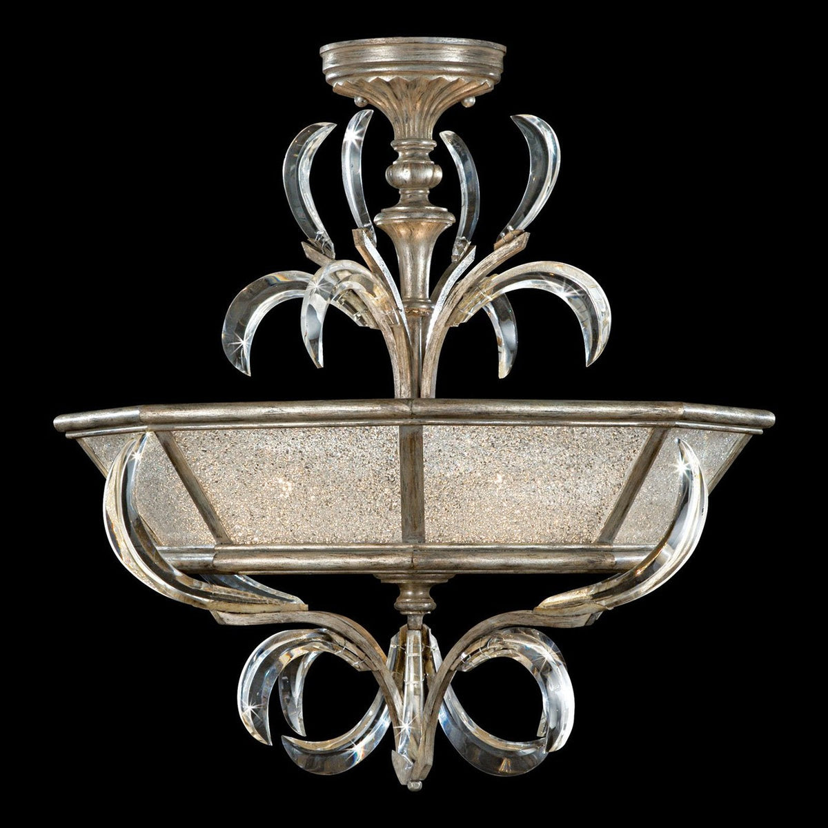 Curved Bevel Ring Semi-Flush Ceiling Light