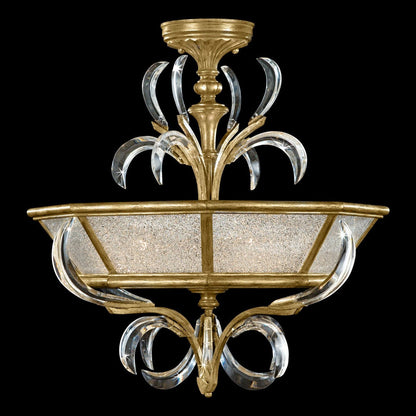Curved Bevel Ring Semi-Flush Ceiling Light