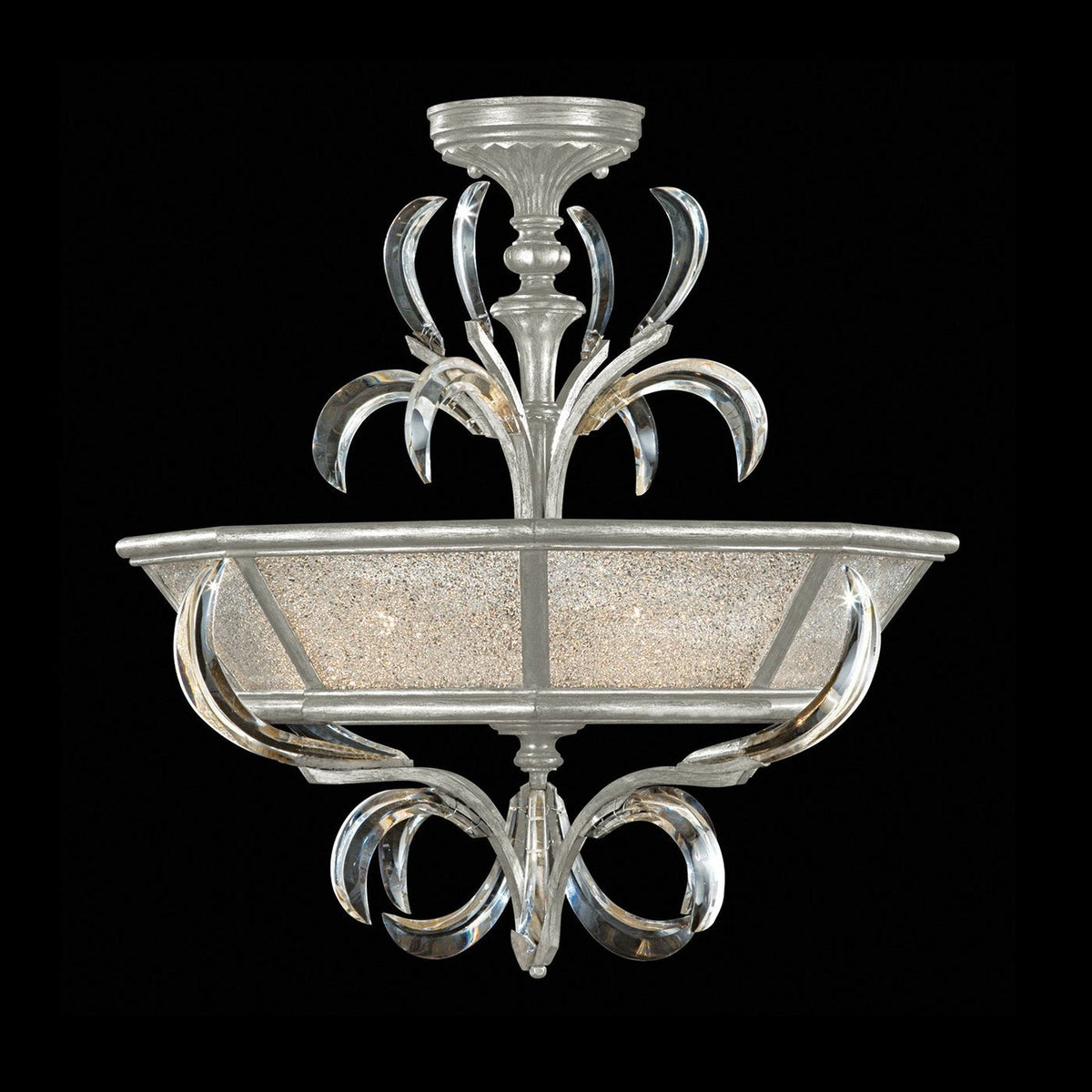 Curved Bevel Ring Semi-Flush Ceiling Light