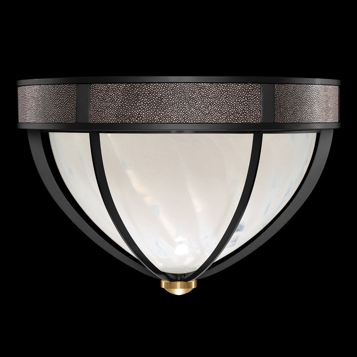 Desert Swirl Shagreen Round Flush Mount