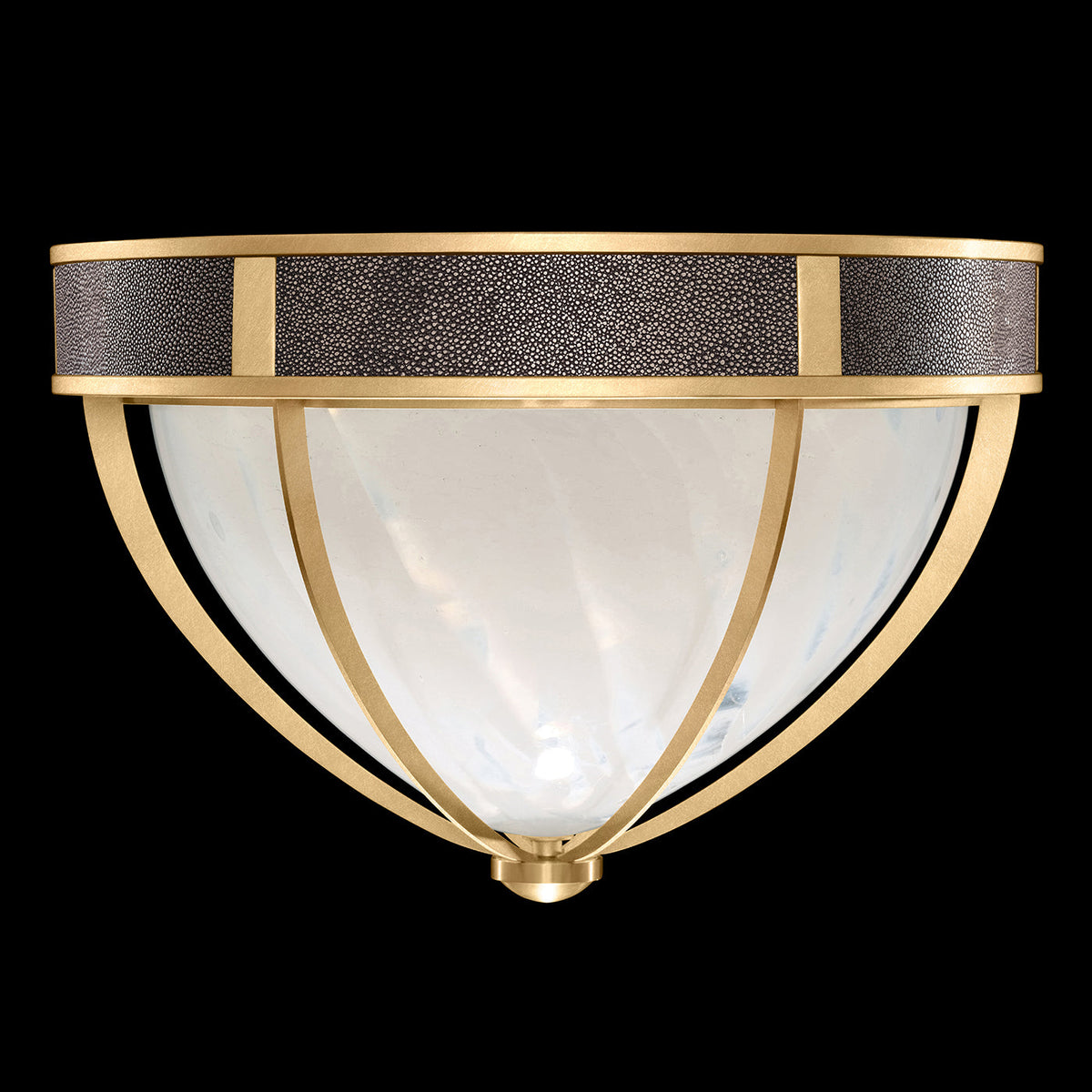 Desert Swirl Shagreen Round Flush Mount
