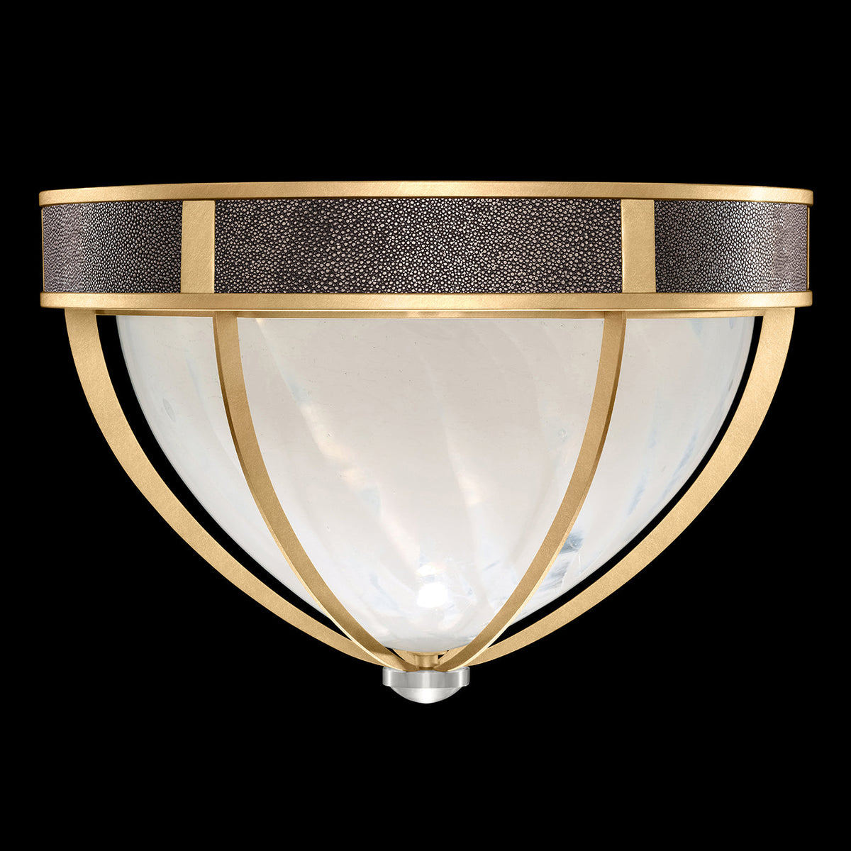 Desert Swirl Shagreen Round Flush Mount