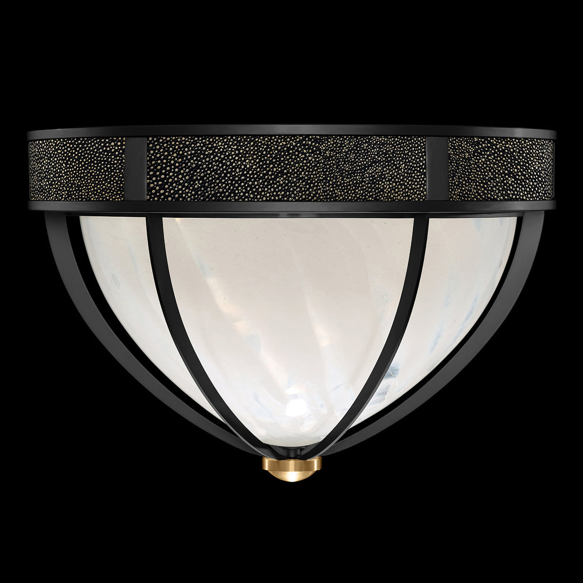 Desert Swirl Shagreen Round Flush Mount