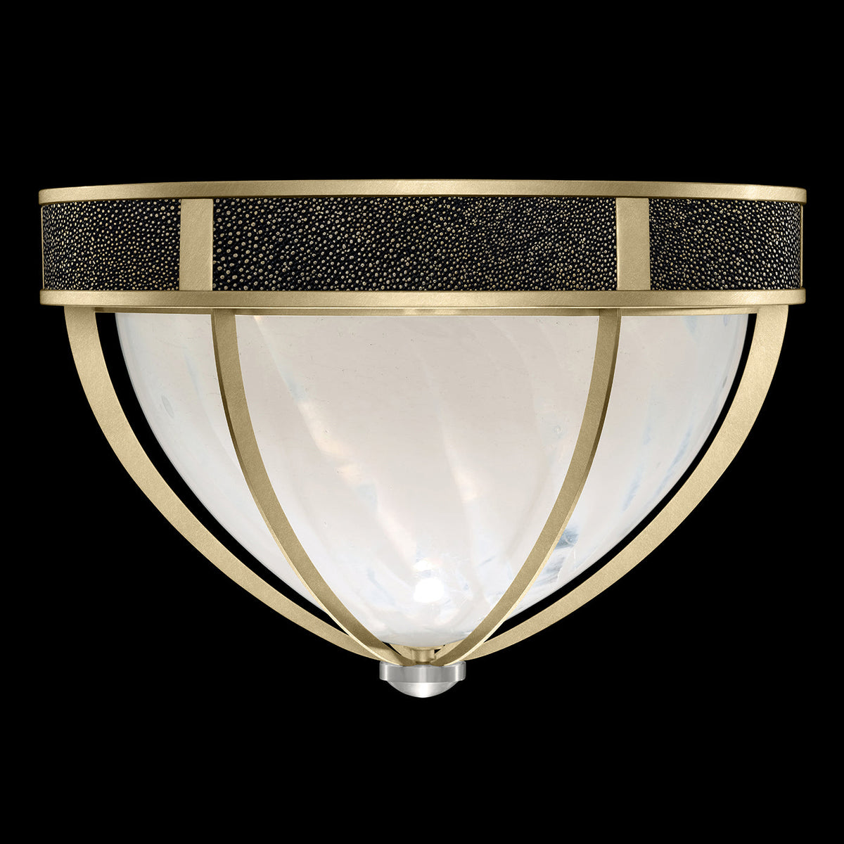 Desert Swirl Shagreen Round Flush Mount