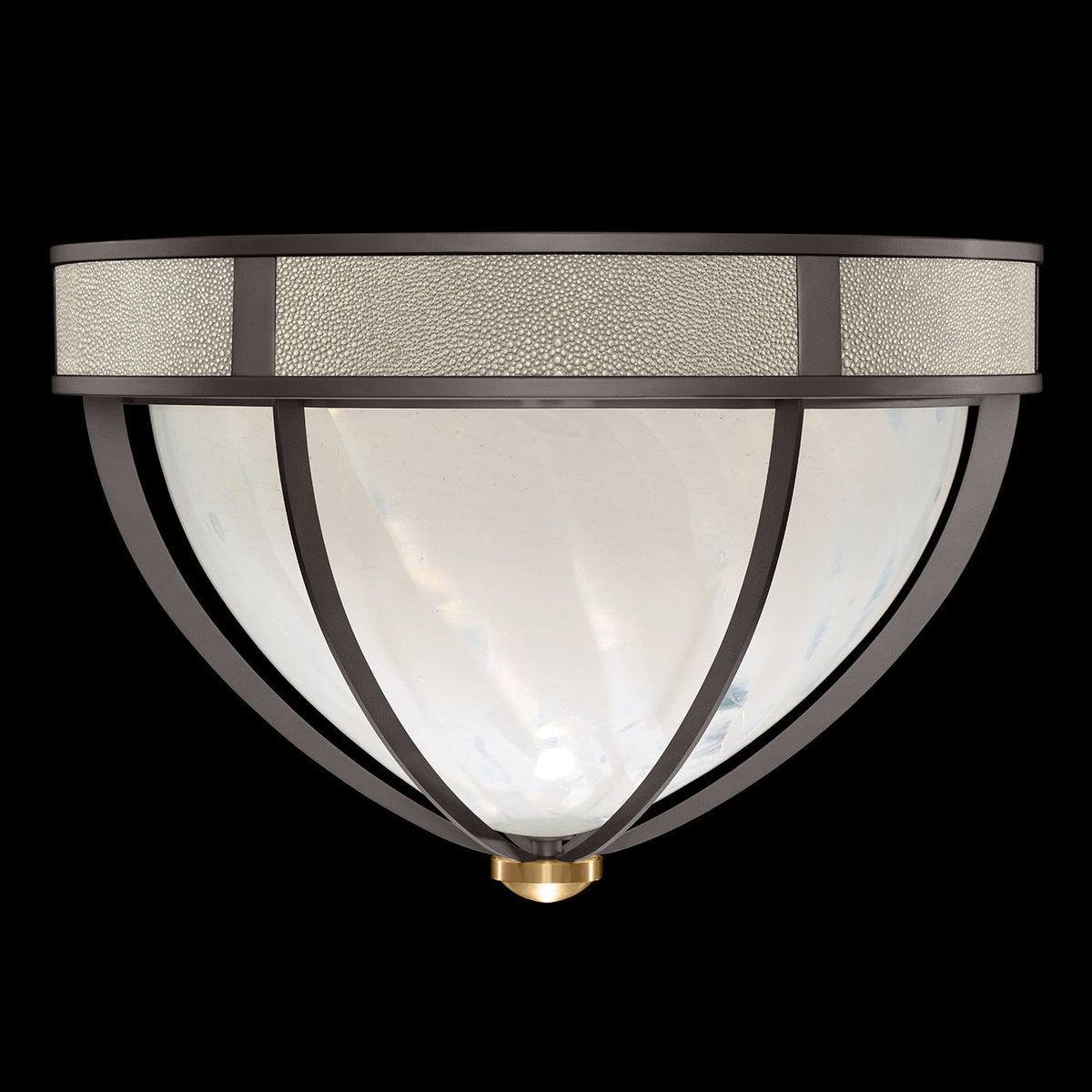 Desert Swirl Shagreen Round Flush Mount