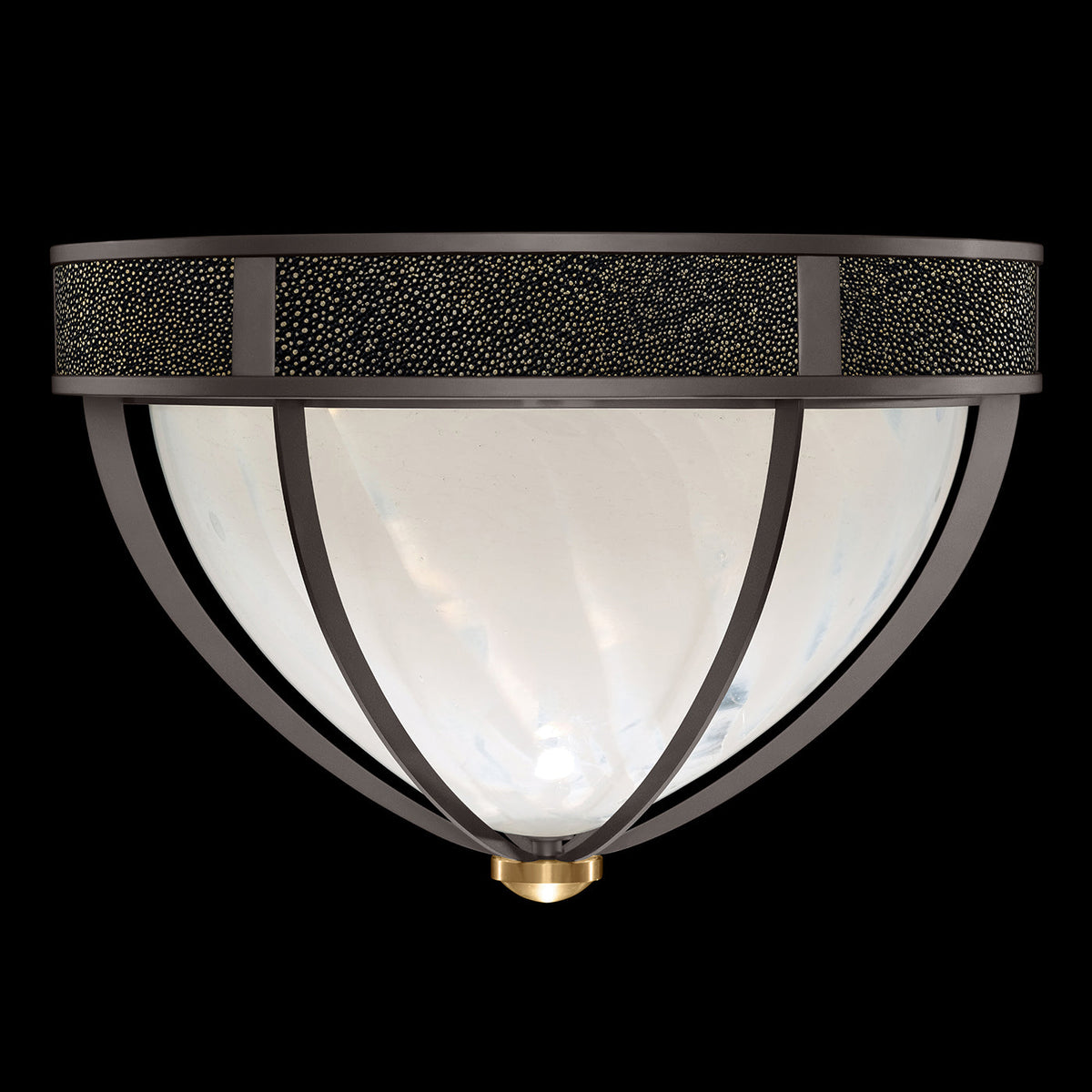 Desert Swirl Shagreen Round Flush Mount