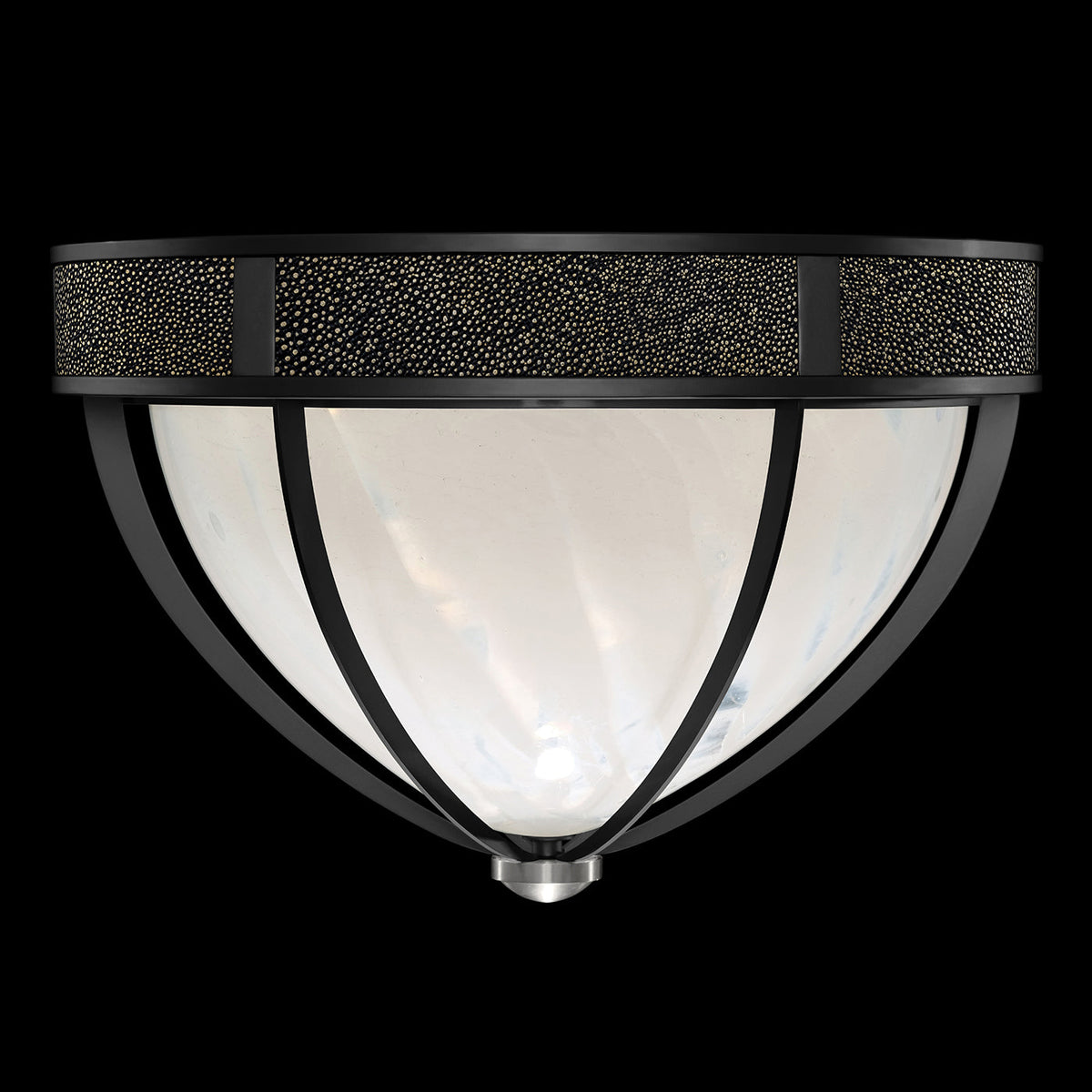 Desert Swirl Shagreen Round Flush Mount