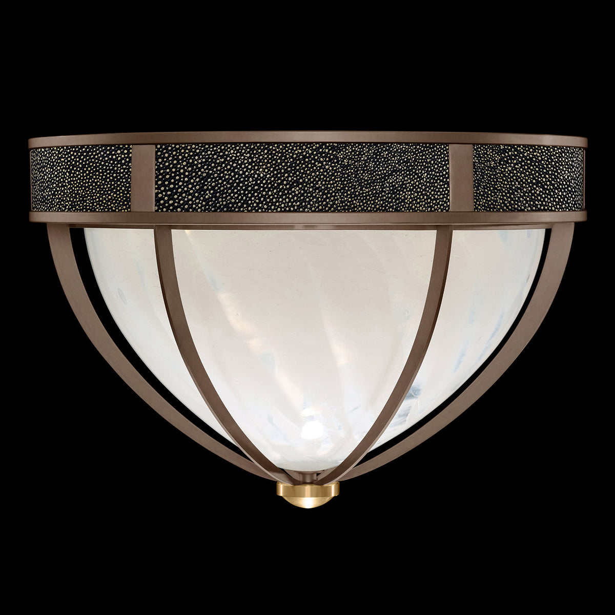 Desert Swirl Shagreen Round Flush Mount