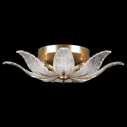 Dichroic Feather Glass Gold Silver Flush Mount
