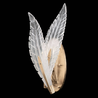 Dichroic Feather Gold Silver Glass Wall Sconce