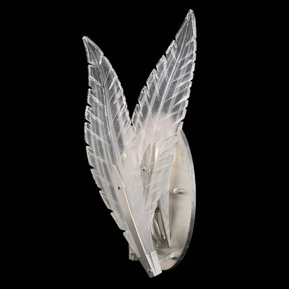 Dichroic Feather Gold Silver Glass Wall Sconce