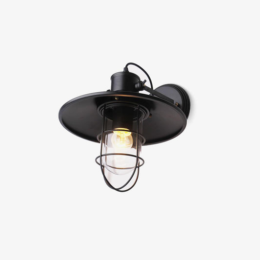 Dockguard Black Clear Glass Wall Light