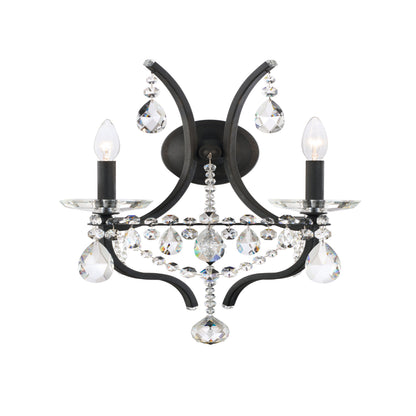 Draped Crystal Wrought Iron Wall Sconce