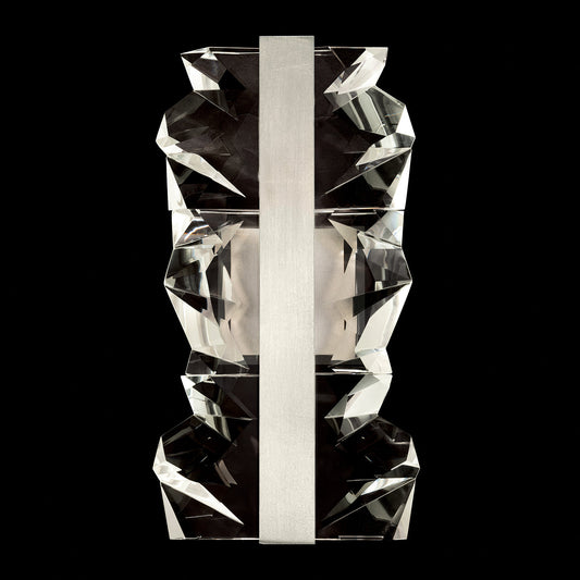 Dual-Axis Carved Crystal Ombre LED Wall Sconce