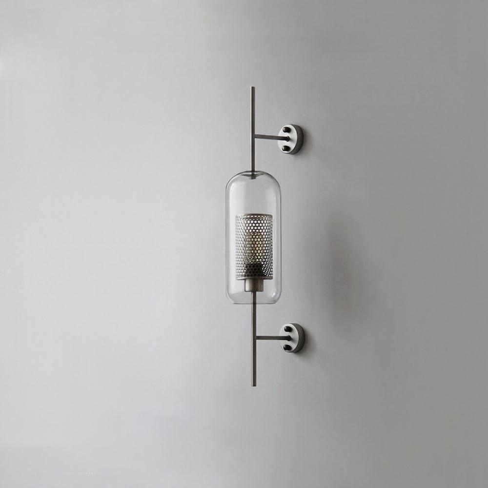 Chiswick Glass Wall Light ∅ 5.1″ x H 26.4″ / Dia 13cm x H 67cm / Silver / Clear Wall lamp