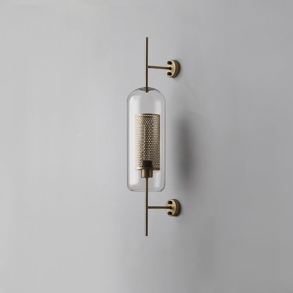 Chiswick Glass Wall Light ∅ 5.9″ x H 30.7″ / Dia 15cm x H 78cm / Copper plating / Clear Wall lamp