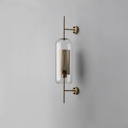 Chiswick Glass Wall Light ∅ 5.9″ x H 30.7″ / Dia 15cm x H 78cm / Copper plating / Clear Wall lamp