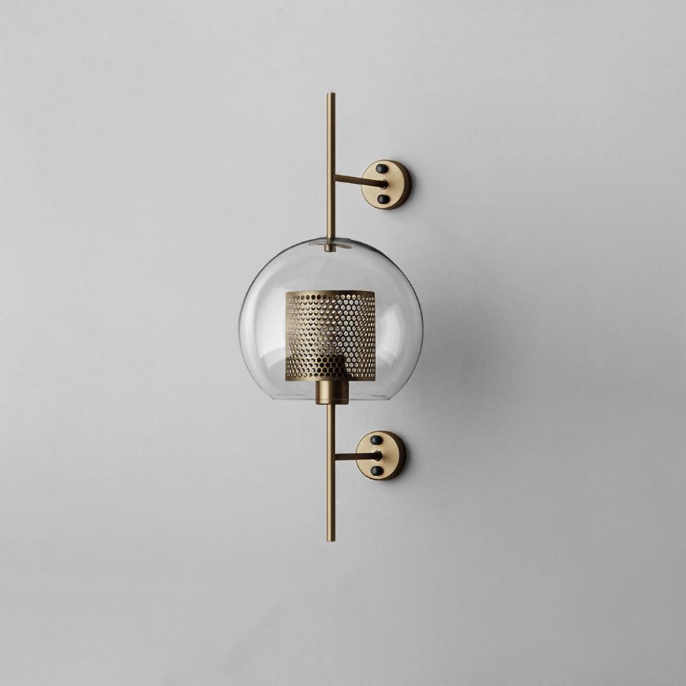 Chiswick Glass Wall Light ∅ 7.9″ x H 21.6″ / Dia 20cm x H 55cm / Copper plating / Clear Wall lamp
