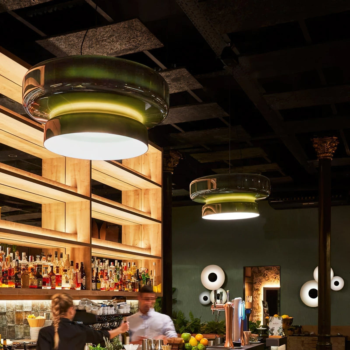 Dualshell Brass Multi-Color LED Pendant