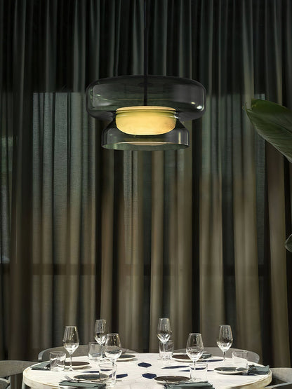 Dualshell Brass Multi-Color LED Pendant