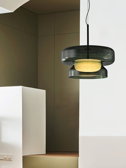 Dualshell Brass Multi-Color LED Pendant