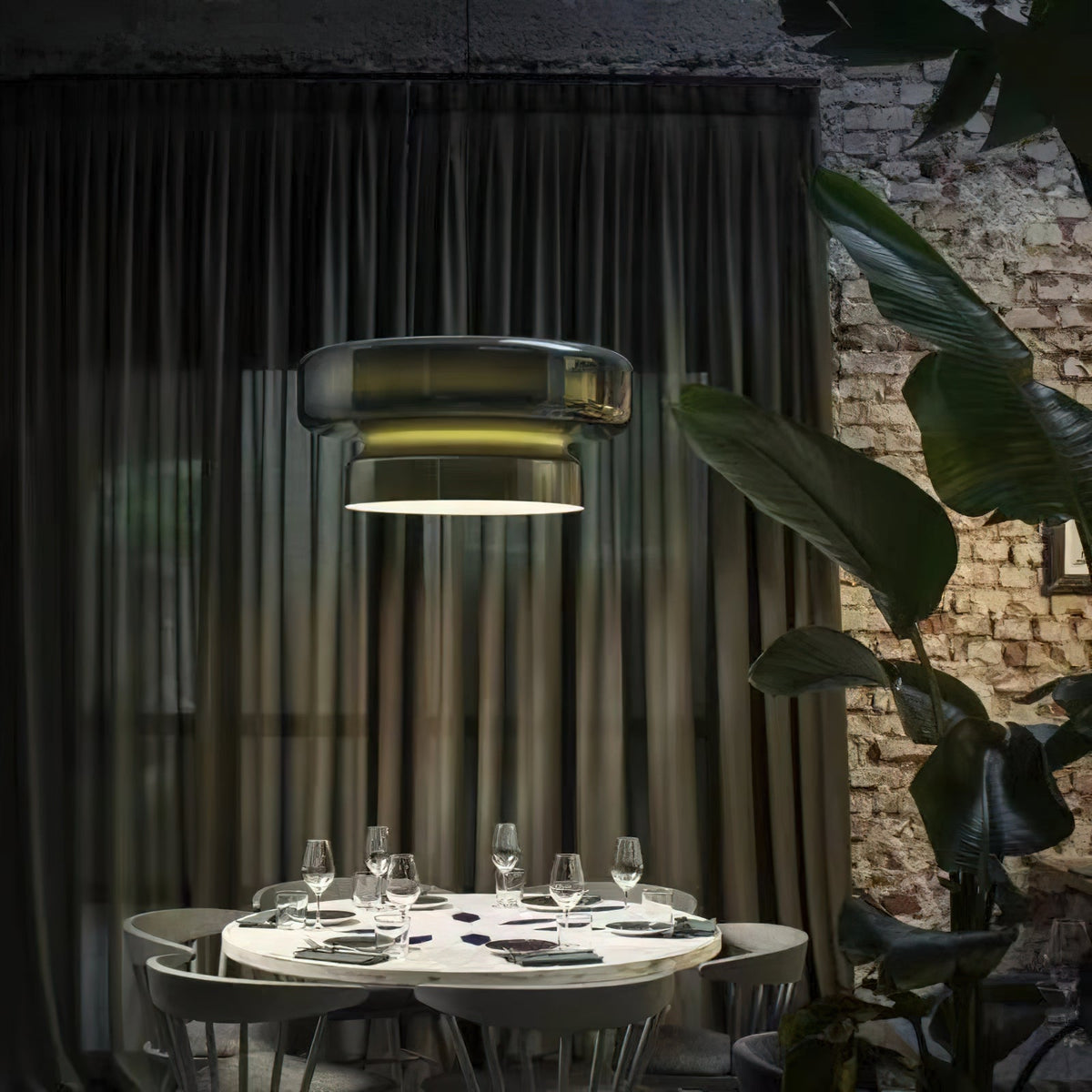 Dualshell Brass Multi-Color LED Pendant