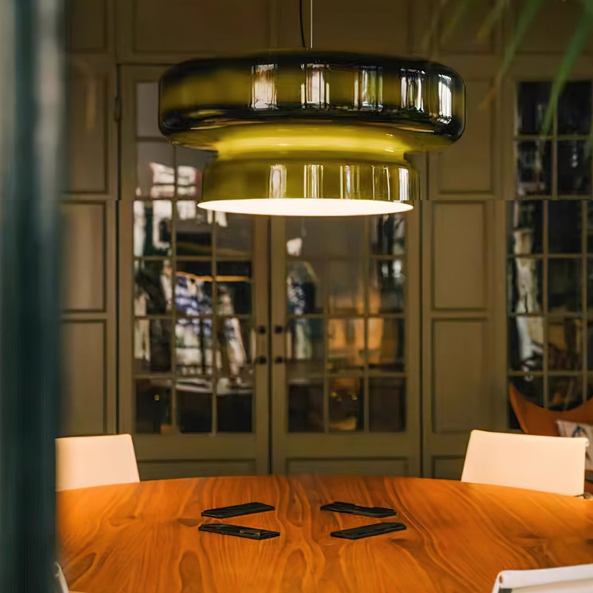 Dualshell Brass Multi-Color LED Pendant