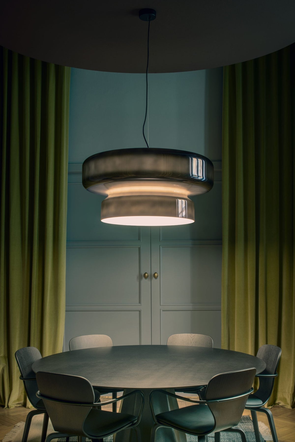 Dualshell Brass Multi-Color LED Pendant