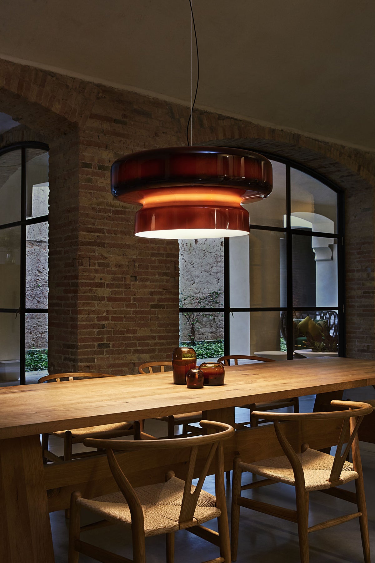 Dualshell Brass Multi-Color LED Pendant