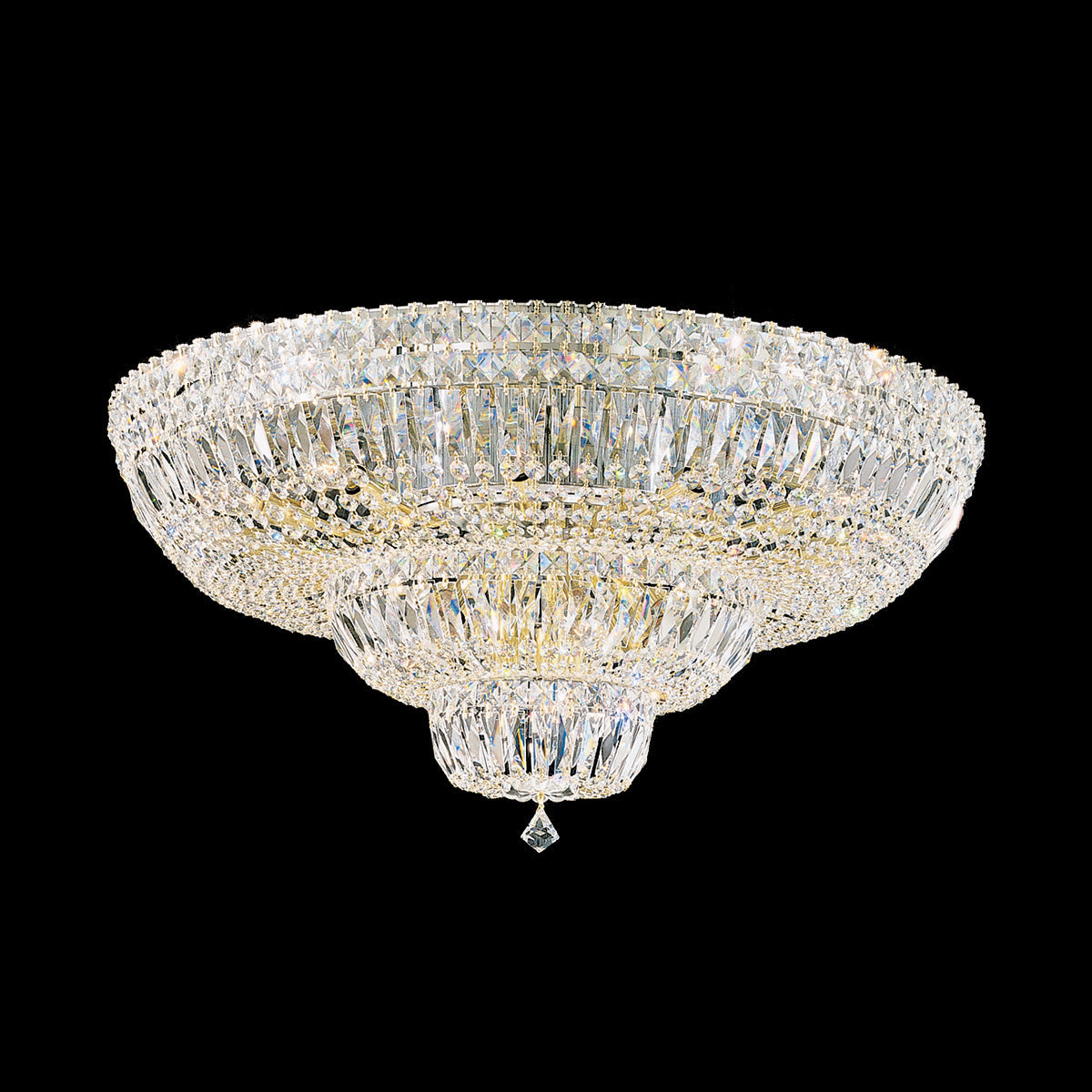 Empire Angular Gold Clear Crystal Flush Mount