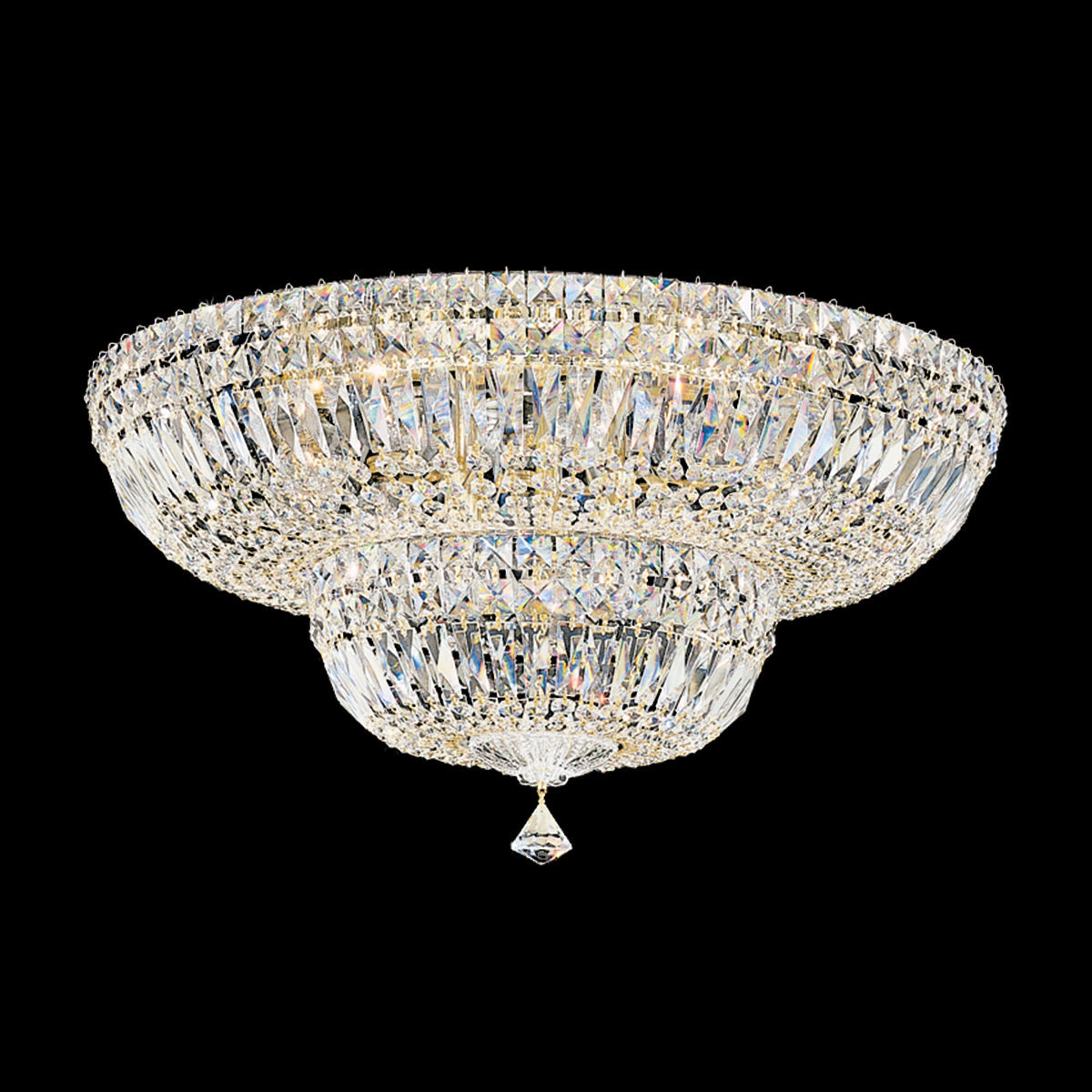 Empire Cut Clear Optic Crystal Flush Mount