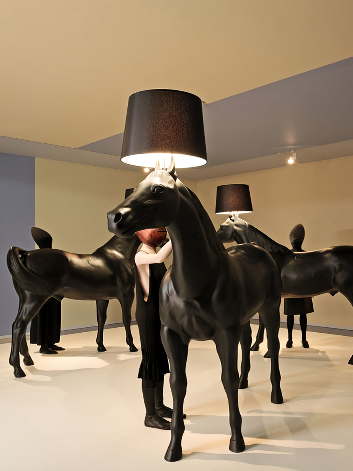 Equestrian Black Sculptural Floor Lamp