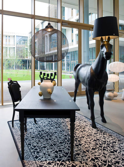Equestrian Black Sculptural Floor Lamp