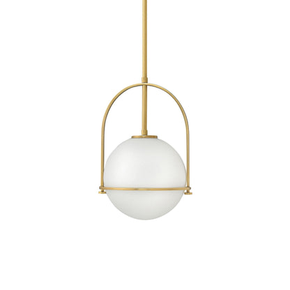 Etched Globe Brass Black Pendant