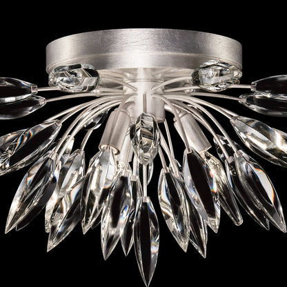 Faceted Bouquet Crystal Gold Silver Flush Mount
