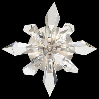 Faceted Forest Branch Gold Crystal Flush Mount