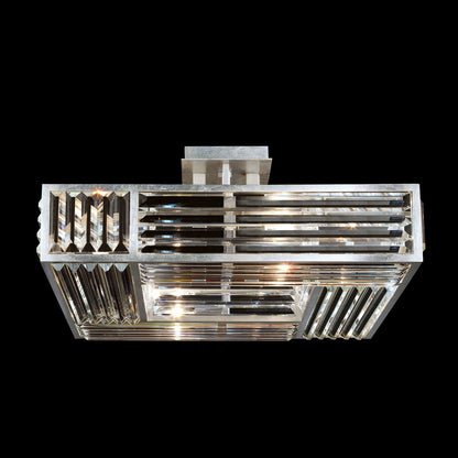 Faceted Panel Gold Leaf Semi-Flush Ceiling Light