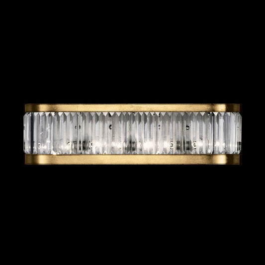 Faceted Panel Gold Silver Crystal Wall Sconce