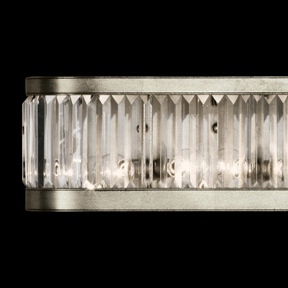 Faceted Panel Gold Silver Crystal Wall Sconce