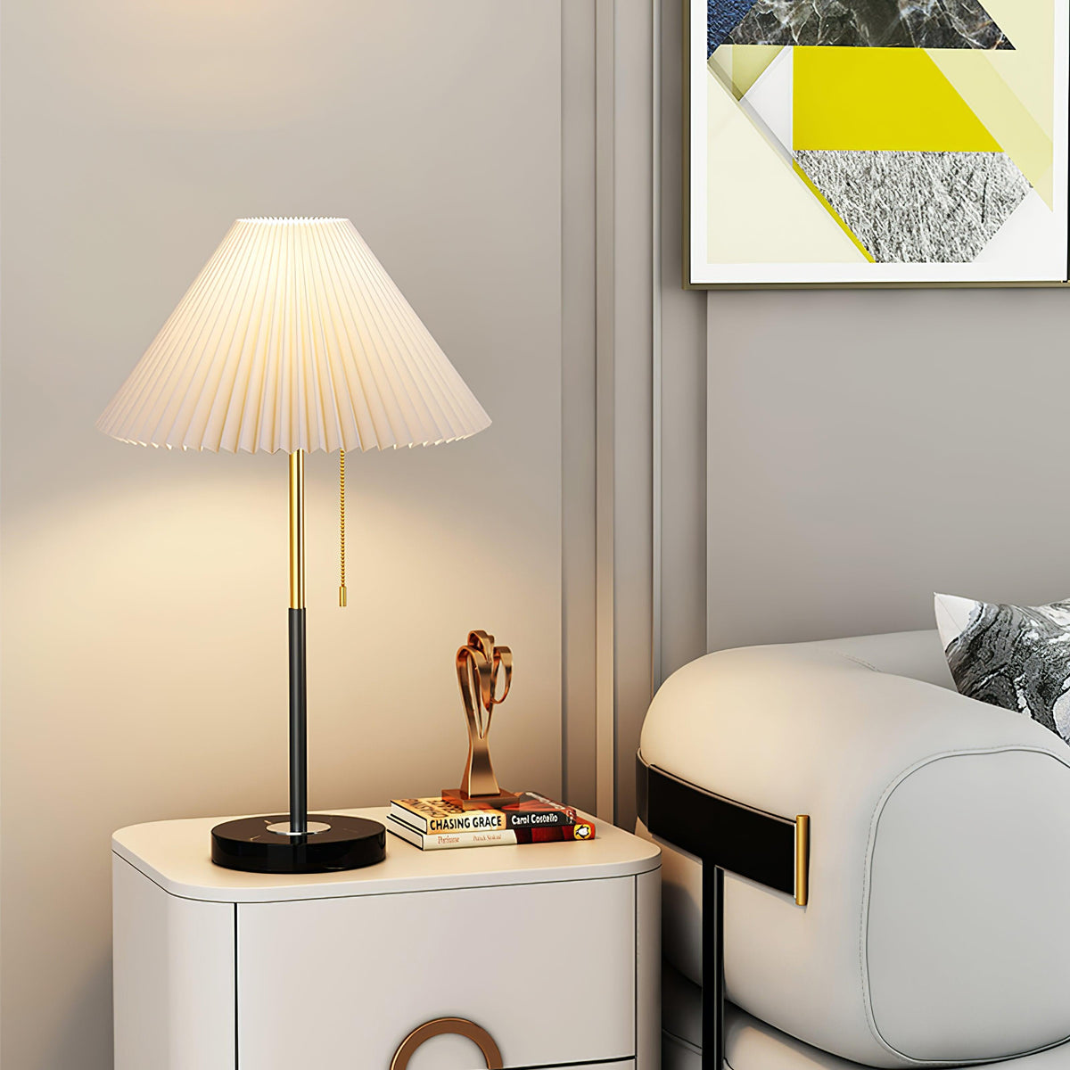 Matin Table Lamp ∅ 15.7″ x H 24.8″ / Dia 40cm x H 63cm / White / US Plug Table lamp