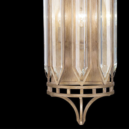 Floating Bevel Crystal Antique Gold Wall Sconce
