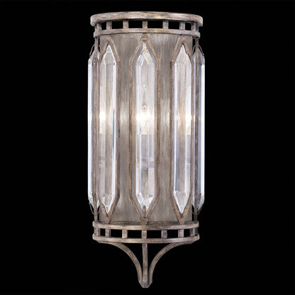 Floating Bevel Crystal Antique Gold Wall Sconce